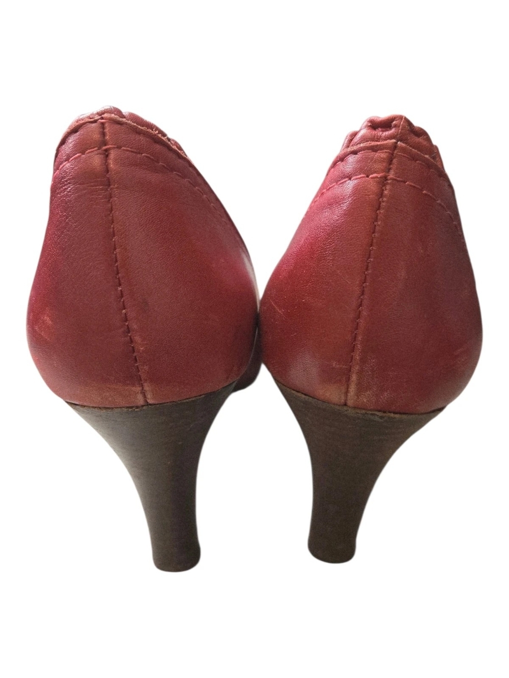 Hilary Radley Red Braided Leather Pumps with Ruffles & Bow - Picture 5 of 12